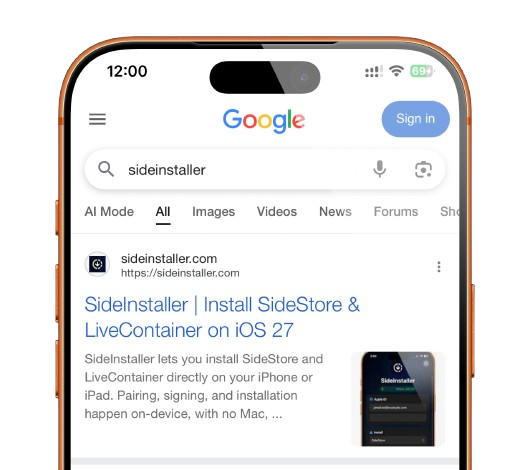 SideInstaller on an iPhone and iPad